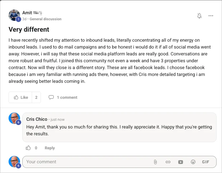 Amit. Testimonial about the program.