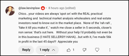 Kevin comment on YouTube.